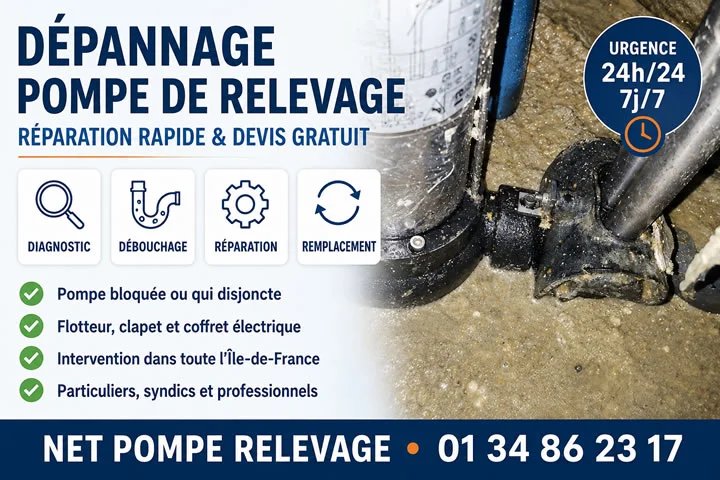 Dépannage pompe de relevage en Île-de-France 24h/24 et 7j/7 Dépannage et réparation de pompe de relevage en Île-de-France