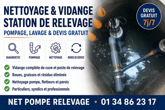 Nettoyage et vidange de station de relevage en Île-de-France Nettoyage et vidange de station de relevage en Île-de-France
